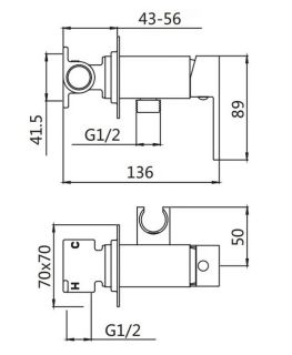 Гигиенический душ со смесителем Shevanik S127H чёрный